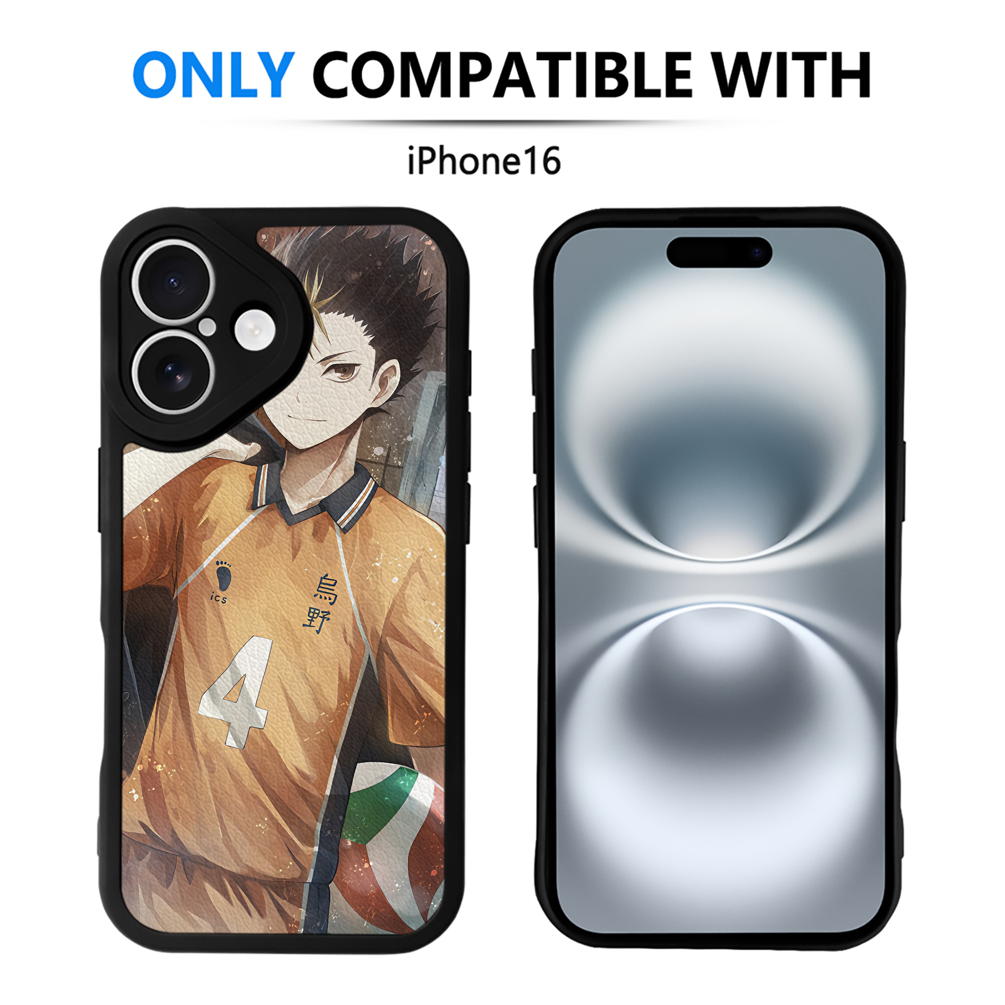 （画像用） ハイキュー!! Haikyu!! 【iPhone 16シリーズ対応】シリコンスマホケース（レザー調） 材質：シリコン